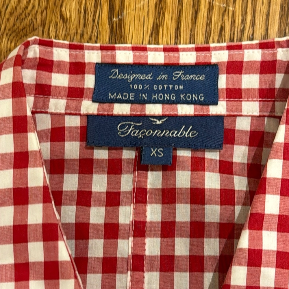Façonnable Women’s Sleeveless Red and White Check Shirt Blouse size XS - Picture 3 of 9